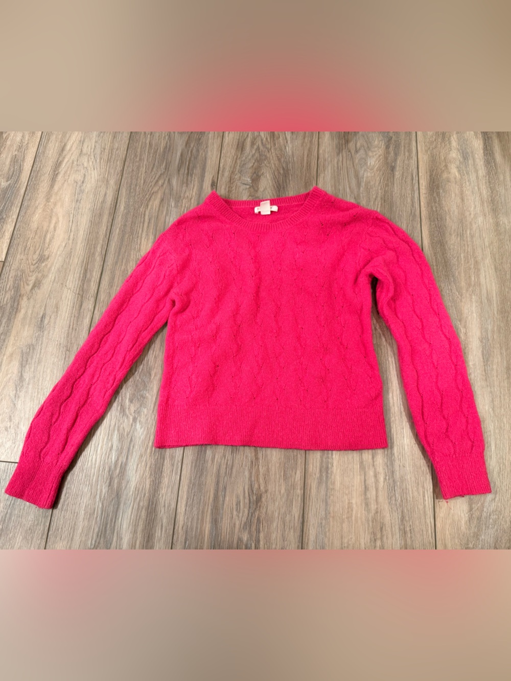 Crewcuts Bright Pink Cable Knit Sweater